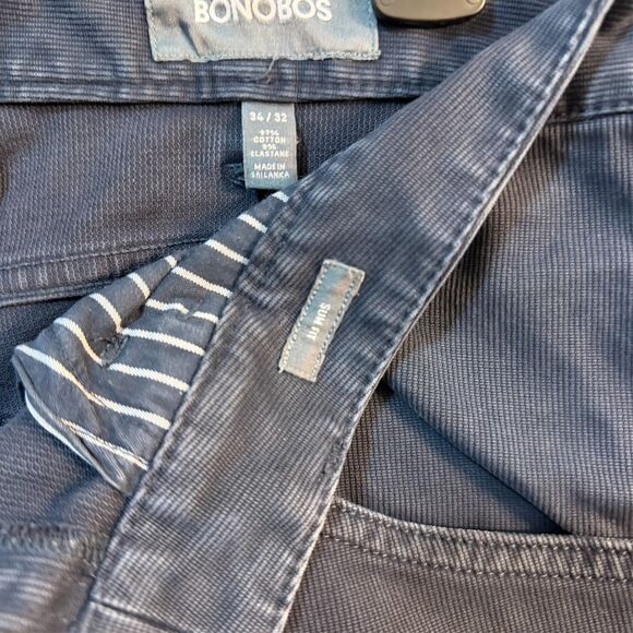 Bonobos Pants Men's 34X32 Blue Straight Corduroy 5 Pocket Slim - Picture 4 of 9
